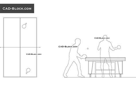 Ping Pong CAD blocks, AutoCAD drawings free .